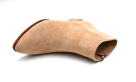 Park Moda Alçak Topuklu Fermuarlı Günlük Kadın Bot VİZON