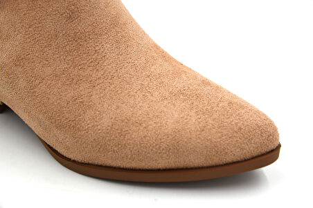 Park Moda Alçak Topuklu Fermuarlı Günlük Kadın Bot VİZON