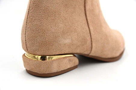 Park Moda Alçak Topuklu Fermuarlı Günlük Kadın Bot VİZON