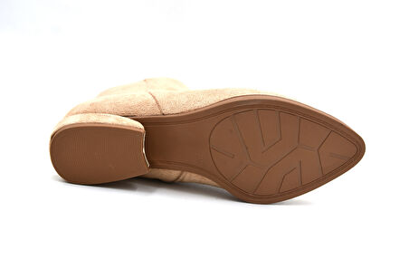 Park Moda Alçak Topuklu Fermuarlı Günlük Kadın Bot VİZON