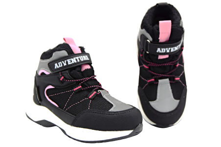 Beyaz (Prego) Waterproof Termo Kaymaz Taban Cırtlı Kız Çocuk Bot SİYAH PEMBE