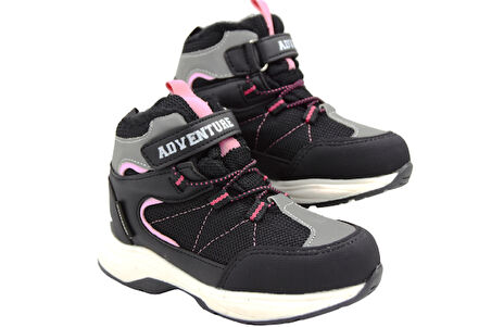 Beyaz (Prego) Waterproof Termo Kaymaz Taban Cırtlı Kız Çocuk Bot SİYAH PEMBE