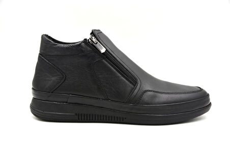 Beyaz (Prego) Termo Kaymaz Taban Fermuarlı Günlük Erkek Bot SİYAH