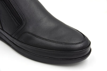 Beyaz (Prego) Termo Kaymaz Taban Fermuarlı Günlük Erkek Bot SİYAH