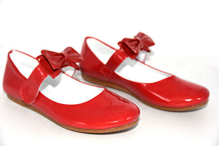 Prego Eylül Papyon Cırlı Termo Kaymaz Taban Kız Çocuk Babet Ayakkabı KIRMIZI