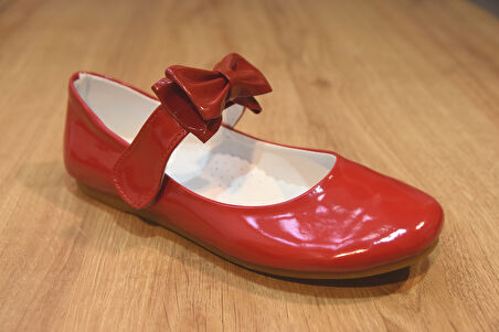 Prego Eylül Papyon Cırlı Termo Kaymaz Taban Kız Çocuk Babet Ayakkabı KIRMIZI