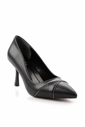 Park Moda Taş Detaylı Kadın Topuklu Ayakkabı SİYAH