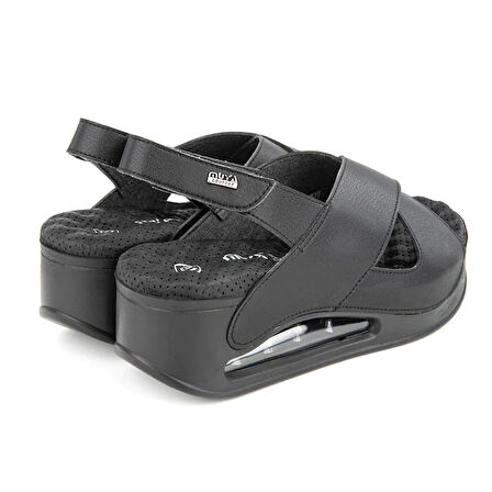 Muya Assos Anatomik Air Max Tabanlı Kadın Sandalet 31213-8401-STAN SİYAH