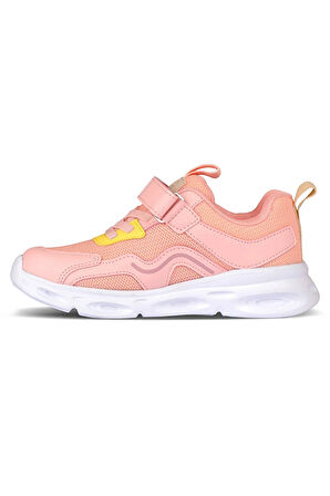 Vicco Rony 346.F24y.117 Işıklı Phlon Hafif Taban Cırtlı (ortapedi) Çocuk Spor Ayakkabı PUDRA