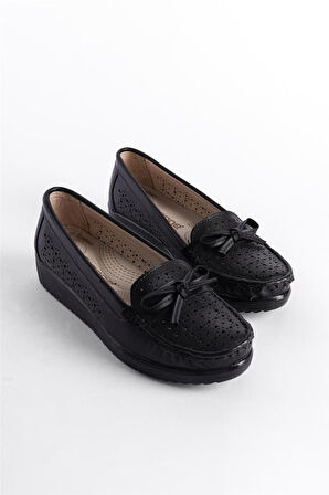 Prego (GND) Poli Hafif Taban İçi Deri Günlük Kadın Ayakkabı SİYAH