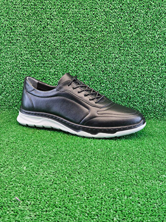 Prego (M.Y.M) Poli Hafif Taban Hakiki Deri Günlük Erkek Ayakkabı SİYAH