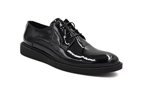 Prego Hakiki Deri Poli Hafif Taban Erkek Ayakkabı RUGAN SİYAH