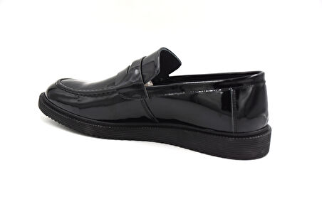 Prego Hakiki Deri Poli Hafif Taban Erkek Ayakkabı RUGAN SİYAH