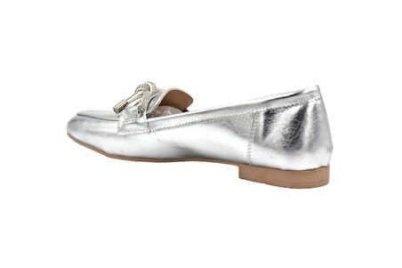 Prego (Ayem) Taş Biye Detaylı Günlük Kadın Babet GUMÜŞ