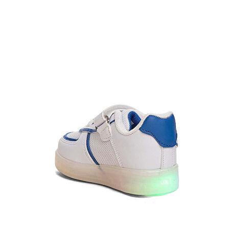 Prego (Conpax)  102-01 Anora Termo Kaymaz Taban Ortapedik Cırtlı Çocuk Spor Ayakkabı Beyaz Mavi