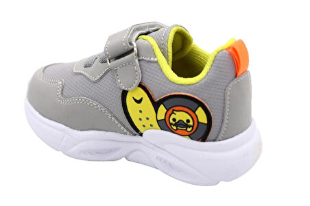 Prego (Tiwittoys) Işıklı Hafif Taban Cırtlı Çocuk Spor Ayakkabı GRİ