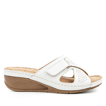 Muya Duro Microfiber Confort Günkük Kadın Terlik BEYAZ