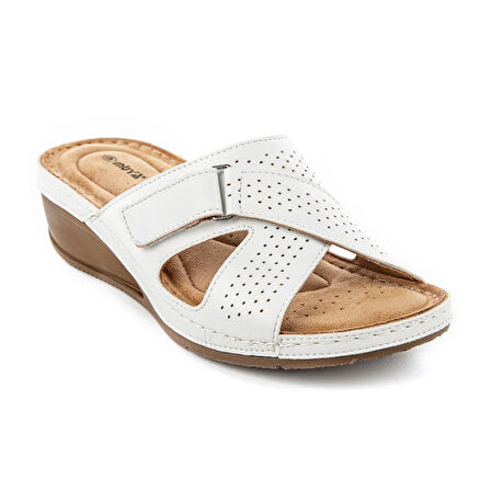 Muya Duro Microfiber Confort Günkük Kadın Terlik BEYAZ