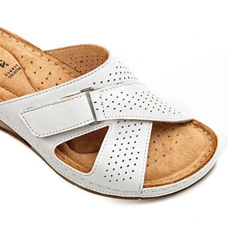 Muya Duro Microfiber Confort Günkük Kadın Terlik BEYAZ