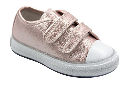 Prego Cırtlı Ortopedik Bebek Pudra Işıklı Sneaker PUDRA
