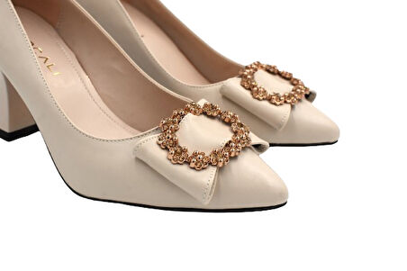 Prego (Kırcalı) Topuklu Kadın Ayakkabı TEN