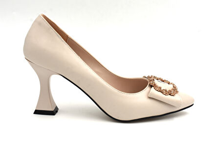 Prego (Kırcalı) Topuklu Kadın Ayakkabı TEN