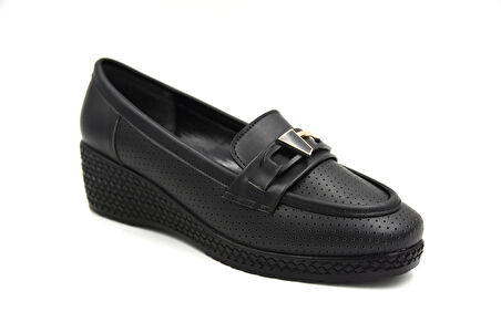 Prego (Park Moda) Dolgu Topuk Confort Günlük Kadın Ayakkabı SİYAH