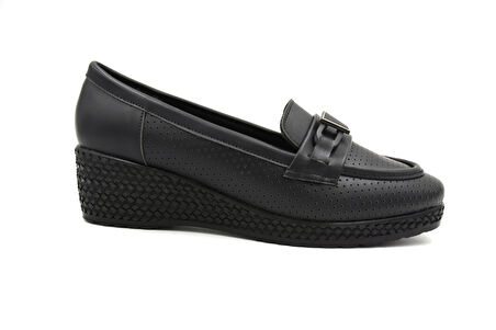 Prego (Park Moda) Dolgu Topuk Confort Günlük Kadın Ayakkabı SİYAH