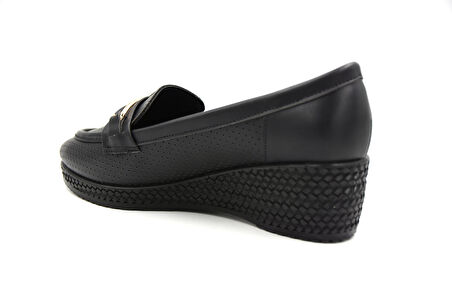 Prego (Park Moda) Dolgu Topuk Confort Günlük Kadın Ayakkabı SİYAH