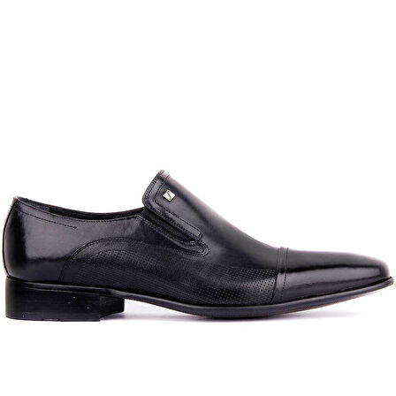 Fosco Bağcıksız Hakiki Deri Erkek Klasik Ayakkabı 3015 SİYAH