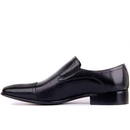 Fosco Bağcıksız Hakiki Deri Erkek Klasik Ayakkabı 3015 SİYAH