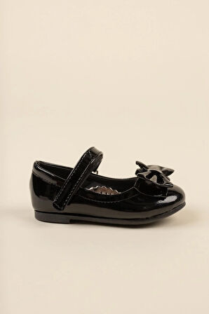 Prego Eylül Termo Kaymaz Taban Boğma Fiyonklu Cırtlı Çocuk Babet RUGAN SİYAH