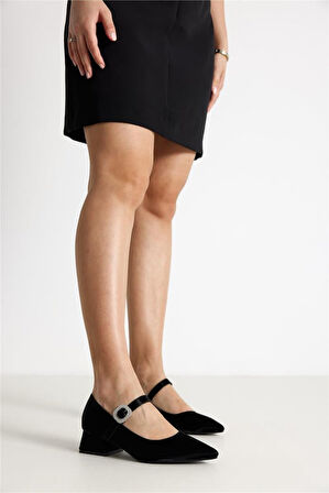 Prego (Park Moda) Kalın Topuklu Tokalı Günlük Kadın Ayakkabı SİYAH