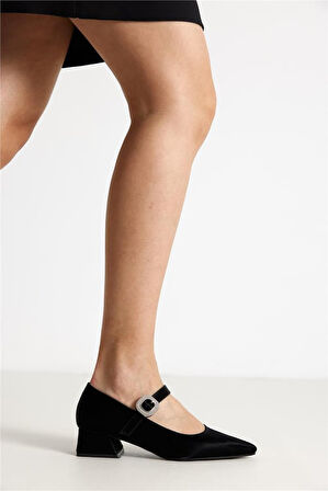 Prego (Park Moda) Kalın Topuklu Tokalı Günlük Kadın Ayakkabı SİYAH