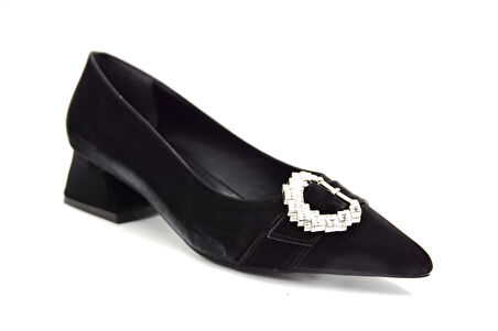 Prego Kalın Topuklu Toka Detaylı Günlük Kadın Ayakkabı SİYAH