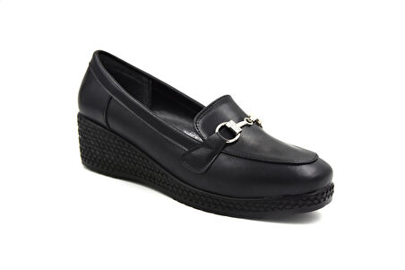 Prego (Park Moda) Poli Hafif Taban Toka Detaylı Dolgu Günlük Kadın Ayakkabı SİYAH