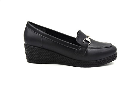 Prego (Park Moda) Poli Hafif Taban Toka Detaylı Dolgu Günlük Kadın Ayakkabı SİYAH