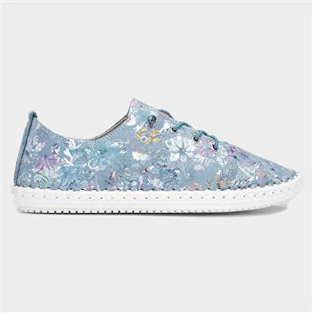 Prego (London) İçi Dışı Hakiki Deri Günlük Kadın Confort Ayakkabı MAVİ