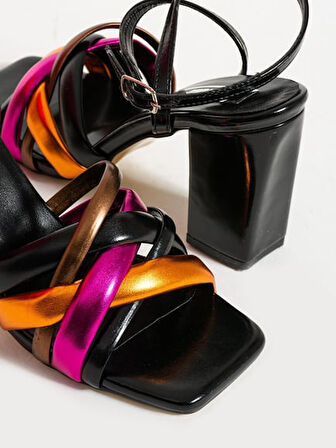 Beyaz (London) Topuklu Kadın Ayakkabı SİYAH