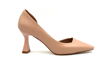 Beyaz (London) Karnı Yarık Stiletto Topuklu Kadın Ayakkabı NUT