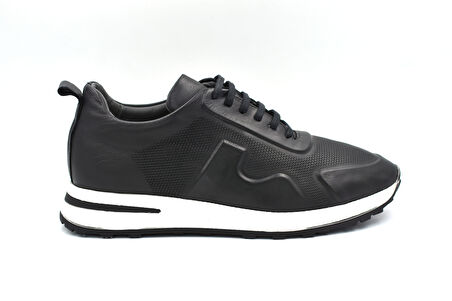 Beyaz (Dr.İfe) Poli Hafif Taban Hakiki Deri Bağcıklı Günlük Erkek Ayakkabı SİYAH