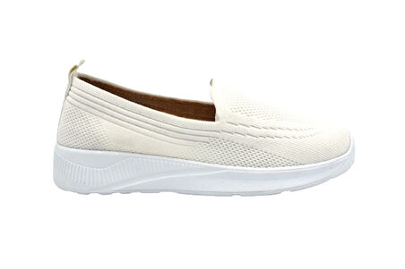 Beyaz (Filinta Moda) Poli Hafif Taban Dokuma Günlük Kadın Comfort Ayakkabı BEYAZ
