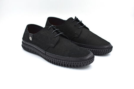 Beyaz (Gismo) İçi Dışı Hakiki Deri Termo Kaymaz Taban Bağcıklı Günlük Erkek Ayakkabı SİYAH