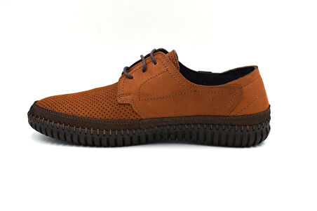 Beyaz (Gismo) İçi Dışı Hakiki Deri Termo Kaymaz Taban Bağcıklı Günlük Erkek Ayakkabı TABA