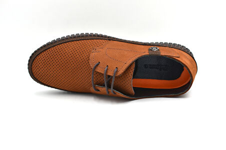 Beyaz (Gismo) İçi Dışı Hakiki Deri Termo Kaymaz Taban Bağcıklı Günlük Erkek Ayakkabı TABA