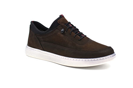 Beyaz (Birkan) Hakiki Deri Poli Hafif Taban Dikişli Günlük Erkek Ayakkabı KAHVE