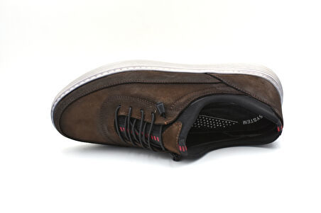 Beyaz (Birkan) Hakiki Deri Poli Hafif Taban Dikişli Günlük Erkek Ayakkabı KAHVE