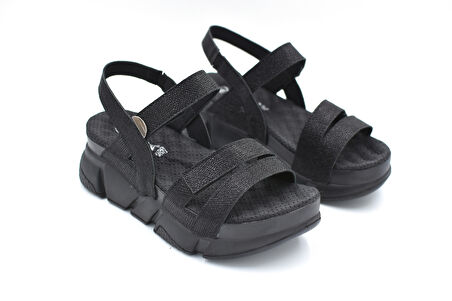 Muya Olimba 34201 Poli Hafif Taban Cırtlı Masajlı Günlük Kadın Sandalet SİYAH