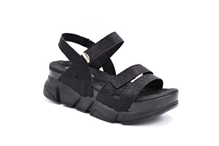 Muya Olimba 34201 Poli Hafif Taban Cırtlı Masajlı Günlük Kadın Sandalet SİYAH