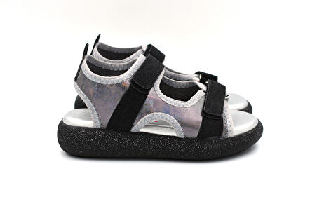 Prego (Arzen) Poli Hafif Taban Çift Cırtlı Günlük Çocuk Sandalet SİYAH